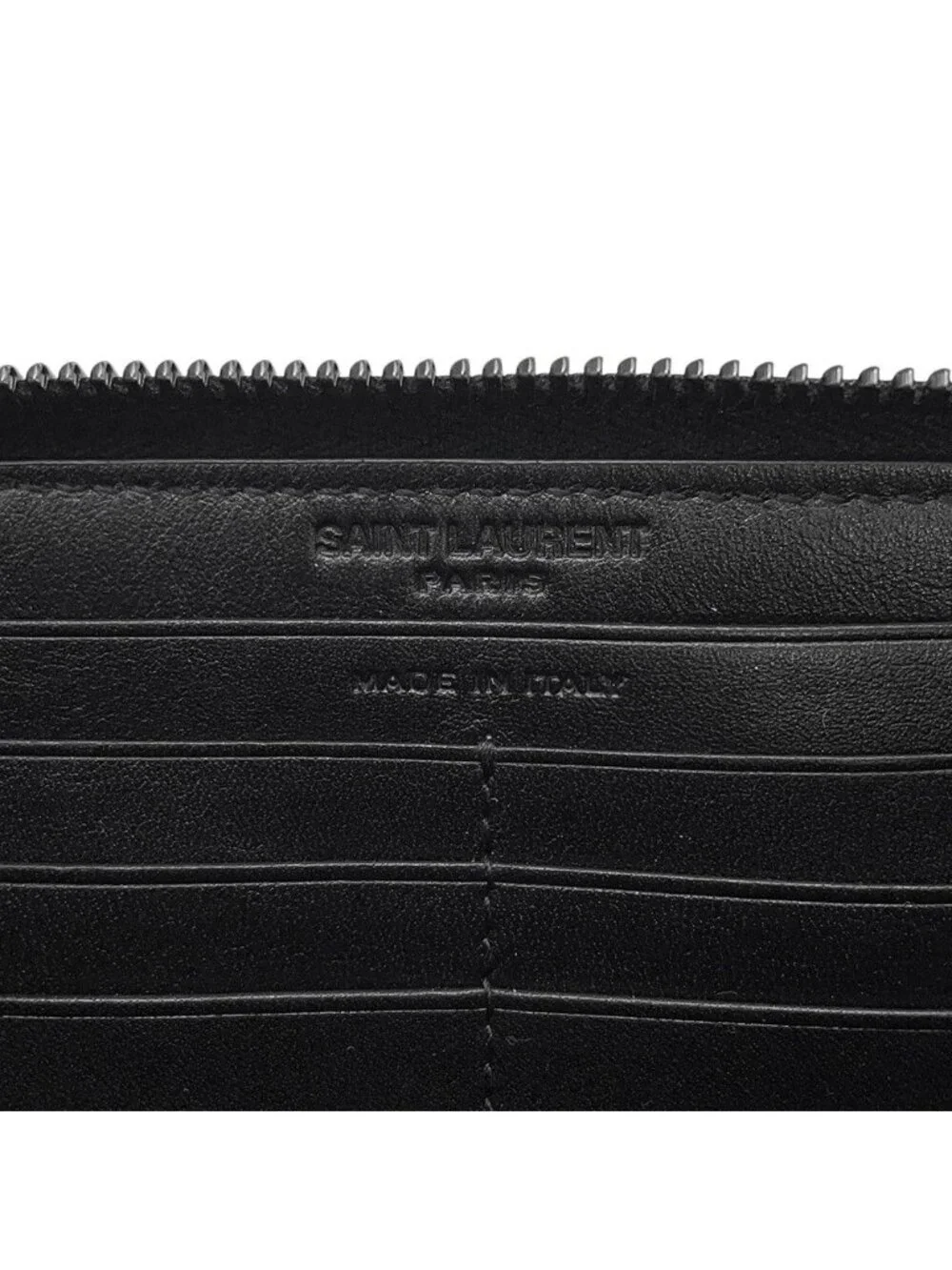 Saint Laurent Paris Wallet le Monogram Zip Around Leather Black - Picture 8 of 9